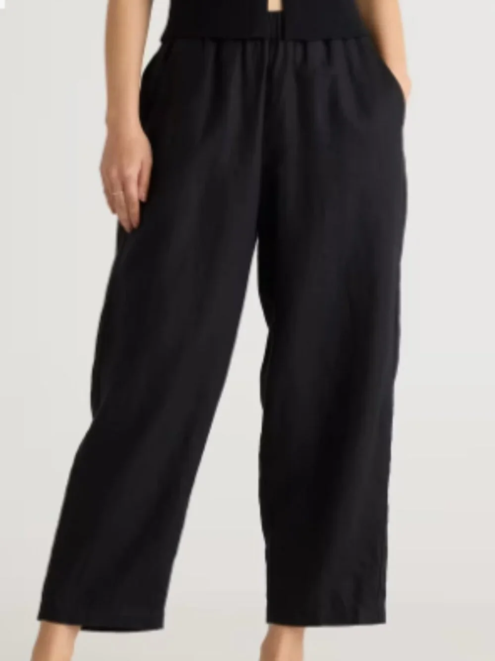 Quince 100% European Linen Pants Black - Medium